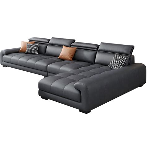 L-Shaped Sectional Sofas Solid Wood Sectional Couch for Living Room ...