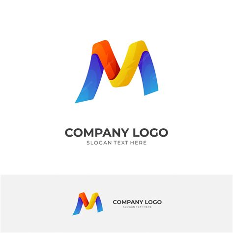 Premium Vector Simple Letter M Logo Concept With 3d Colorful Style