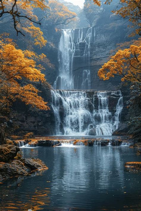 Fondo De Pantalla Dinámico Con Cascadas En Cascada Foto de archivo