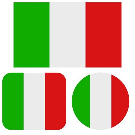 Icono De La Bandera De Italia Con Forma De Corazón Aislado Sobre Un