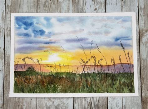 Watercolor Sunset : r/Watercolor