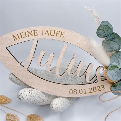 Holzfisch Zur Taufe Kommunion Und Konfirmation Taufgeschenke Fisch Aus