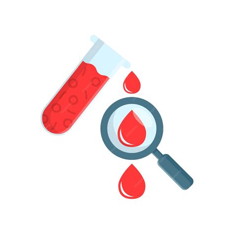 Icono De Tubo De Análisis De Sangre En Estilo Plano Vector Premium