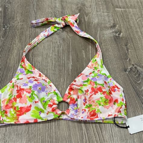 Shade Shore Swim New Shade Shore Floral Pastel Bikini Top Medium