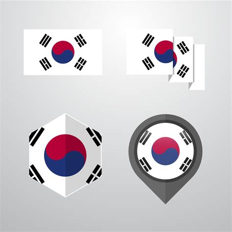 Korea South flag design set vector 14230892 Vector Art at Vecteezy