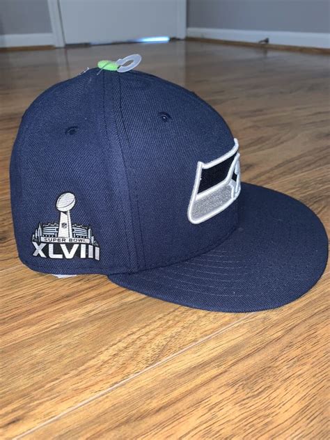 New Era Nfl Seattle Seahawks Team Navy Logo Fifty Fitted Cap Hat