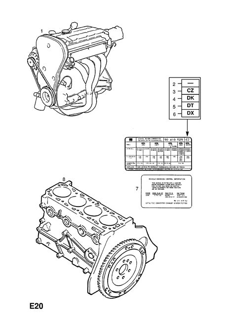 Opel CALIBRA Engine Assembly Exchange Opel EPC Online