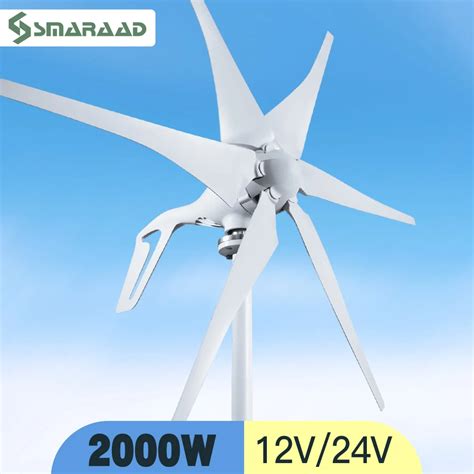 Smaraad 600w 800w 1000w 6 Blades Home Use Small Wind Turbine With MPPT