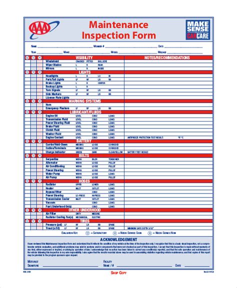 Truck Maintenance Record Form Excel Templates