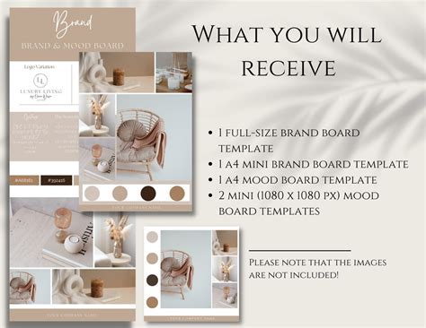 Brand Board Template Mood Board Branding Kit Brand Style Board Branding ...