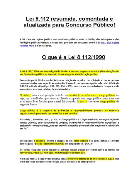 Resumo Lei 8112 1990 Pdf