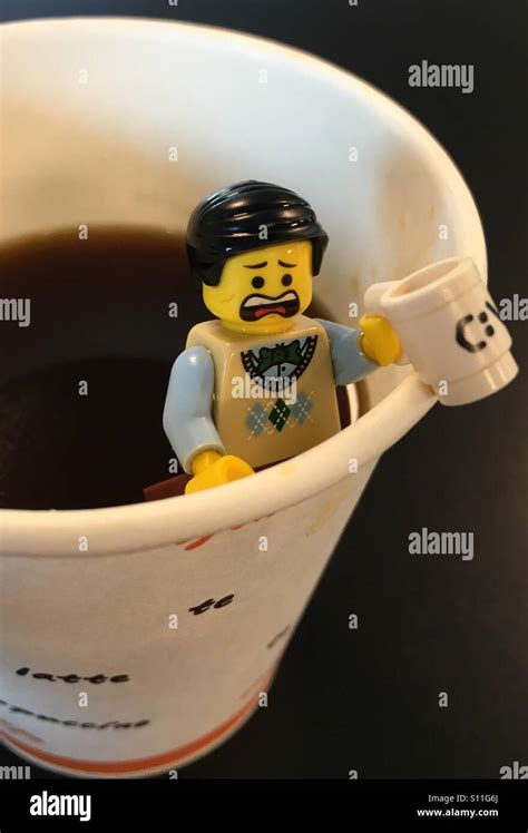 Lego Minifigure Screaming For Coffee Stock Photo Alamy