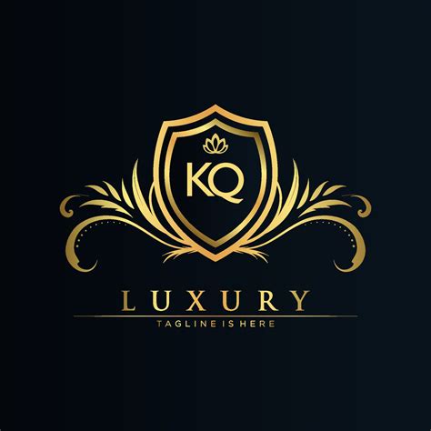 KQ Letter Initial With Royal Template Elegant With Crown Logo Vector