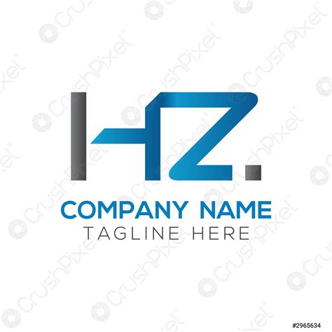 HZ Logo Design Vector Template Initial Linked Letter HZ Vector - stock vector | Crushpixel