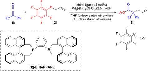 Asymmetric synthesis of enantioenriched α allyl esters through Pd