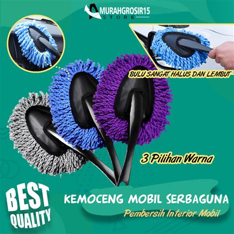 Jual Sikat Kemoceng Lap Microfiber Lembut Cendol Bentuk Gagang Pendek