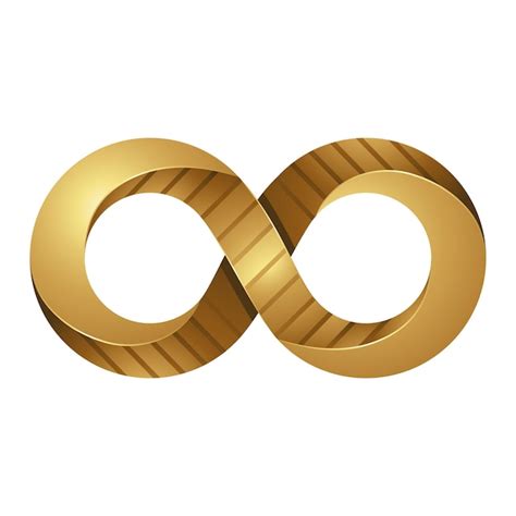 Premium Vector Golden 3d Embossed Infinity Symbol On A White Background