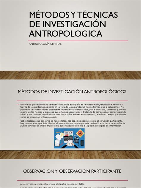 Métodos De Investigación Antropológica Observación Participante