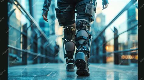 Premium Photo | A person wearing exoskeleton technology to enhance ...