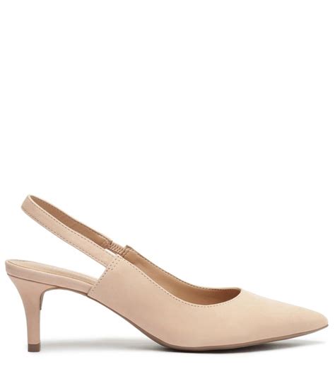 Scarpin Nude Nobuck Slingback Arezzo