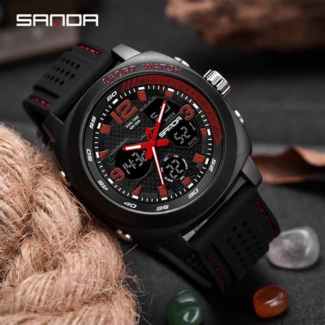 Buy Sanda Men Sport Watch Dual Display Analog Digital Led Electronic