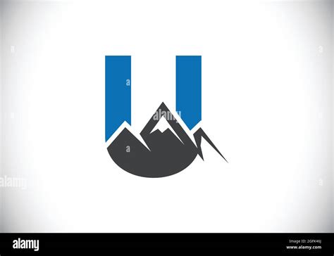 Initiale U Monogramme Alphabet Avec Le Pic De Montagne Symbole Du Logo