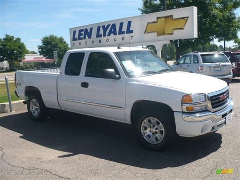 2005 Summit White Gmc Sierra 1500 Slt Extended Cab 4x4 12719083 Photo 11 Car