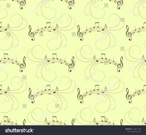 Seamless Yellow Background Music Notes Stock Vector (Royalty Free ...