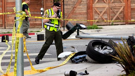 Tesla Splits In Half After Police Chase Crash