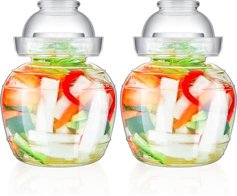 Tessco 2 Pcs Glass Fermentation Jar Pickle Jar Kimchi