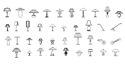 Decorative table lamp elevation blocks cad drawing details dwg file - Cadbull