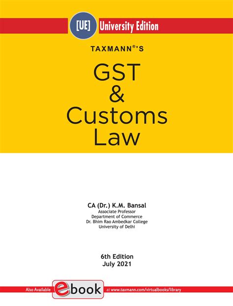 Gst And Customs Law Bykmbansal 9789391596101 Universal Book Seller