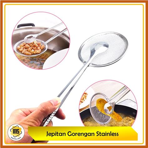 Jual Jepitan Gorengan Stainless Dengan Tirisan Minyak 2in1 Shopee