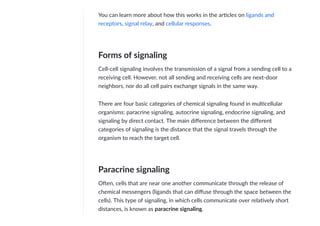 Introduction To Cell Signaling Article Khan Academy Pdf