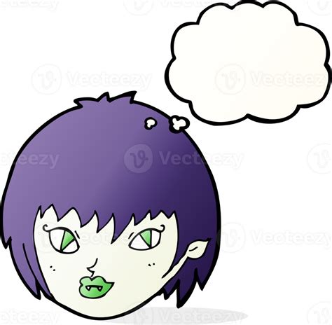 Cartoon Vampire Girl Face With Thought Bubble 45318389 Png