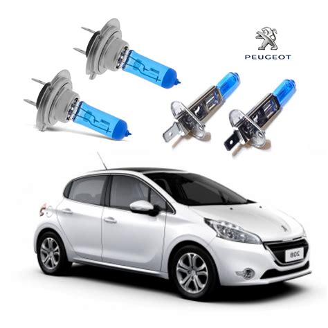 Kit Lampada Super Branca Farol Peugeot 208 2012 2013 2014 2015 2016