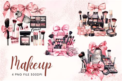 Cosmetic Makeup Watercolor Clipart Png Graphic By Sistadesign29 · Creative Fabrica