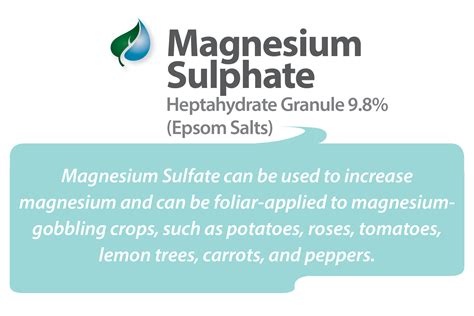 Magnesium Sulfate Heptahydrate Granule 9.8% (Epsom Salts) | Product ...