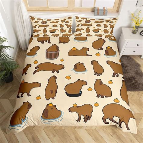 Homewish Kawaii Capybaras Bedding Set Gifts For Capybara Lovers Cute