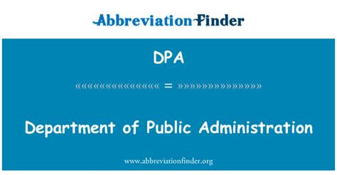 Dpa Significa Departamento De Administración Pública Department Of