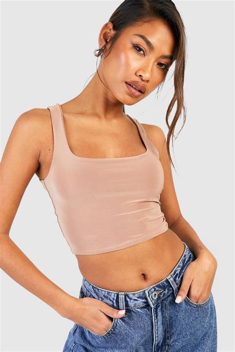 Scoop Neck Tops For Women Boohoo Uk