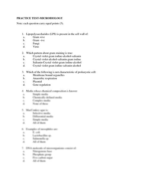 Solution Practice Test Microbiology Studypool