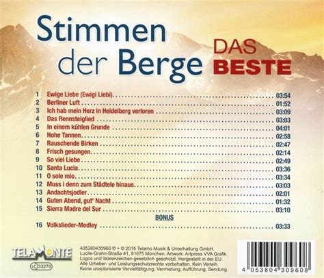 Das Beste Von Stimmen Der Berge Auf Audio Cd Jetzt Bei B Cher De