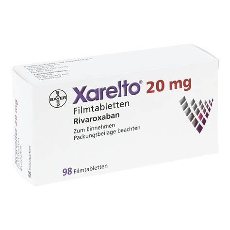 Xarelto 20 mg Filmtabletten 98 stk günstig bei apo