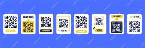 Сканирование qr-кода для смартфона набор векторных кадров qr-кода ...