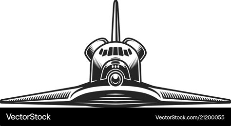 Vintage space shuttle front view concept Vector Image