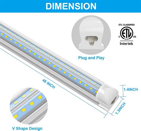 CNSUNWAY 4FT LED Shop Light 40W 5000K Daylight T8 India Ubuy