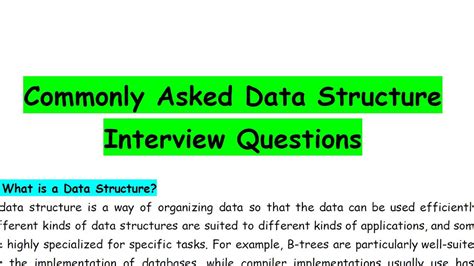 Commonly Asked Data Structure Interview Questions Data Structure