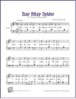 Itsy Bitsy Spider | Free Easy Piano Sheet Music