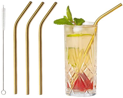 Cookinglife Gouden Rietjes Cocktail Accessoires Herbruikbare Rietjes